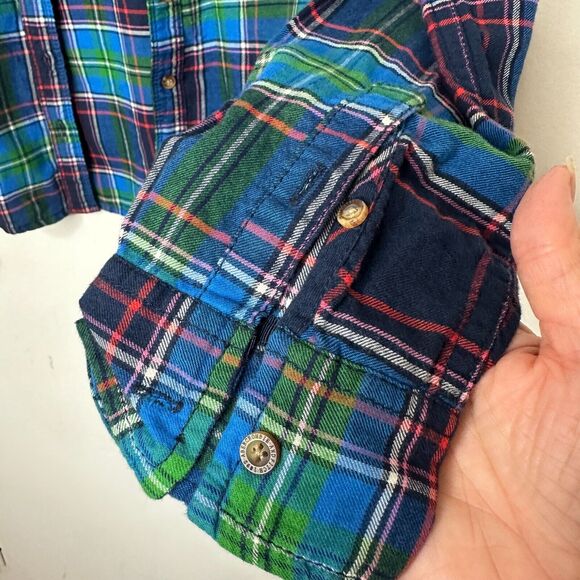 Abercrombie & Fitch Blue Green Red Plaid Button Down Long Sleeve Shirt S - Picture 5 of 13